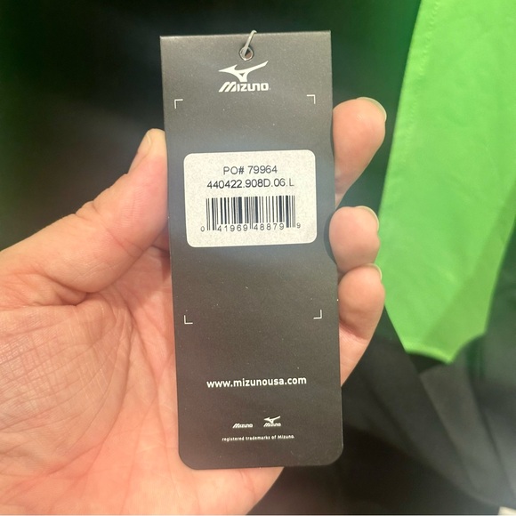 NWT Mizuno Women's Excel 1/2 Zip Volleyball Jacket Green Black Size Large - Picture 6 of 6